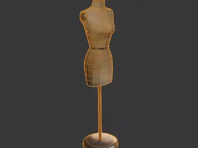 Mannequin Vintage Antique Tailor  Low-poly 3D model