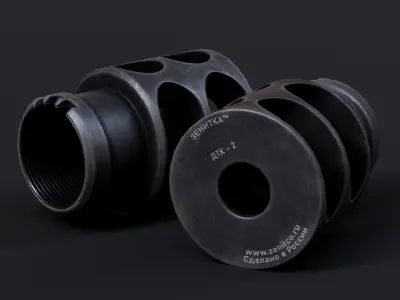Zenit DTK-2 Muzzle Brake Low-poly 3D model