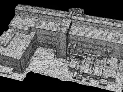 industrial facility factory buildings drone scan 3D model