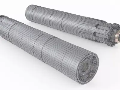 Rugged Suppressors Obsidian 9mm Handgun Suppressor Low-poly 3D model