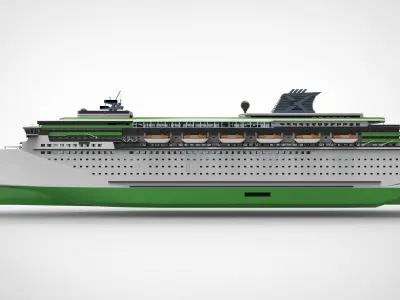 Cruise ship II Low-poly 3D model