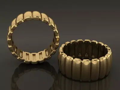 Ribbed Multi Vertical Line Band Mix Size 3D print model