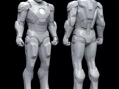 Full ironman suit for print in your 3d printer Low-poly 3D model