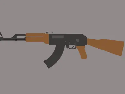 AK47 gun Low-poly 3D model order