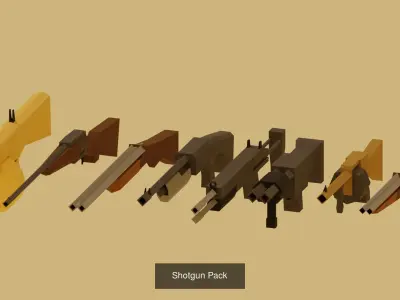 low poly weapons pack 3D Model Collection