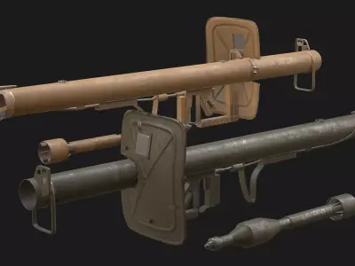 Panzerschreck german anti-tank rocket launcher Low-poly 3D model