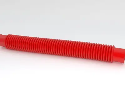Hog Oval Corrugated Hose 01 Red 3D model