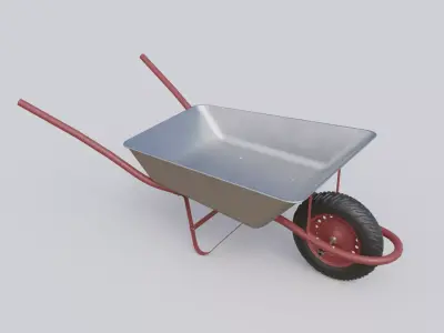 New clean wheelbarrow pushcart 3D model