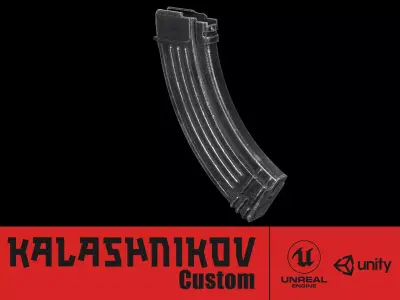 AK - Magazine - AKM Standard Low-poly 3D model