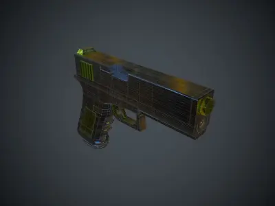 Glock18 gun with light 3D model