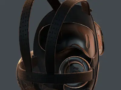 Gas mask helmet 3d model scifi Low-poly  Low-poly 3D model 44