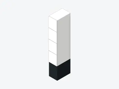 Locker - Laminate - Integral - Classic - High Base - 4 Door Low-poly 3D model