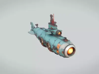 Submarine Low-poly 3D model by Adrian-Kulawik
