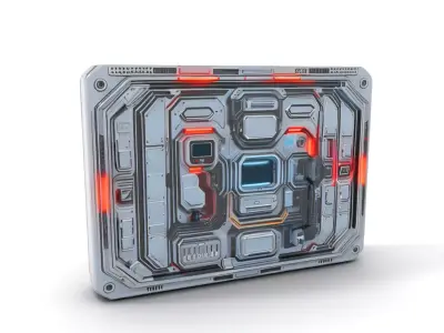 Futuristic Control Panel model pack Low-poly 3D model 2