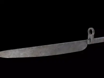 Old german improvised Ersatz Bayonet  Low-poly 3D model