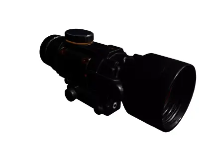 Tactical Rifle Scope Optic Sight Low-poly 3D model