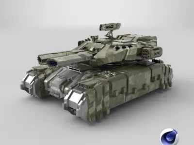  Sci Fi Heavy Tank Green 