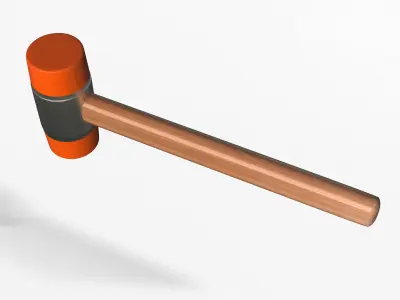 Soft Plastic Hammer Tool Low-poly 3D model