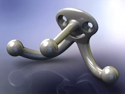 Plastic Triple Coat Hook 3D print model