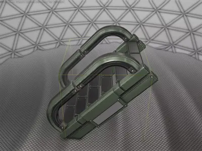 Sci-Fi Stairs - 11 - Green Version Low-poly 3D model purchase
