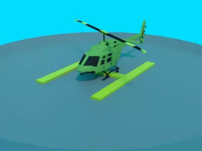 Low Poly Helicopter Low-poly 3D model purchase
