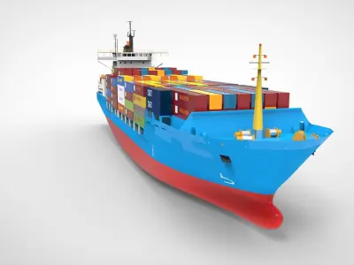 Container Ship Low-poly 3D model buy