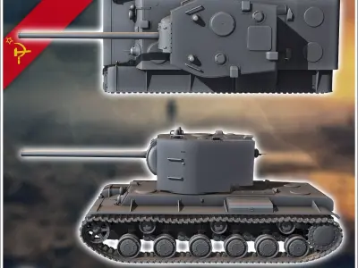 KV-2 ZiS-6 - Soviet army WW2 Second World East front Ostfront RP 3D print model