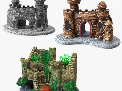 Aquarium Castles Collection 3D model