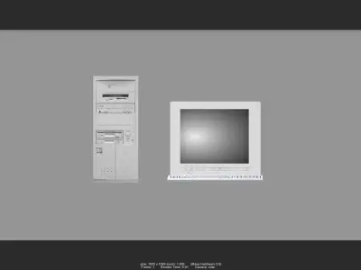 Computer 01 Low-poly 3D model