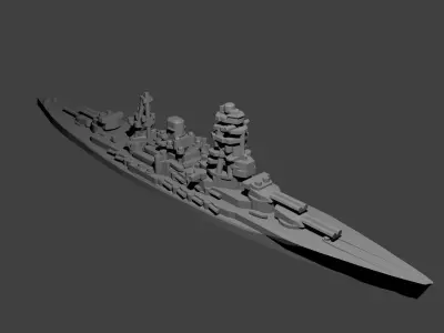 Japanese Nagato Class Battleship 3D print model