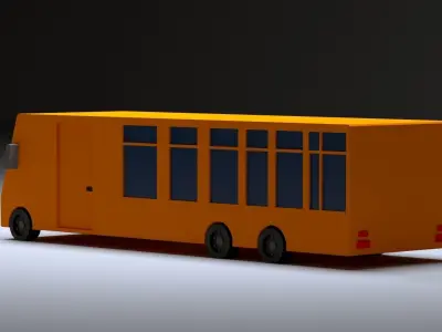 Cartoon Low-Poly School bus vehicle for game-ready 3D model Low-poly 3D model