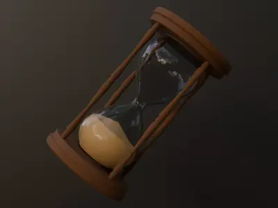 Wooden Hourglass Low-poly 3D model