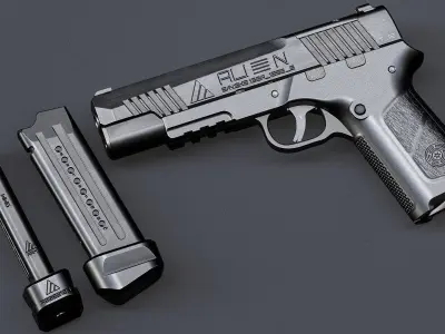 Alien-HandGun Low-poly 3D model