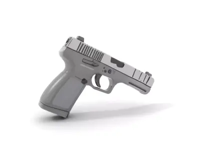 Matte Black Handgun model pack Low-poly 3D model