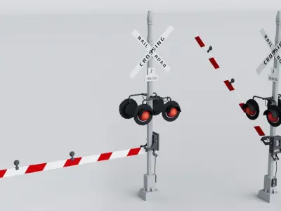 7 Railway Signals Collection 3D model