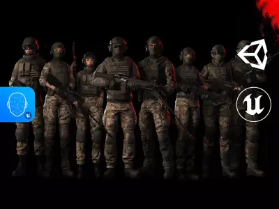 Rapid Fire Military Collection - Modular Army Characters 3D Model Pack