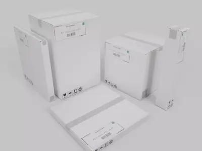 White Cardboard Box Designer Toolkit - Rigged and Customizable 3D Model Pack