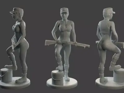 Beautiful Warrior Girl BWG 002 3D print model