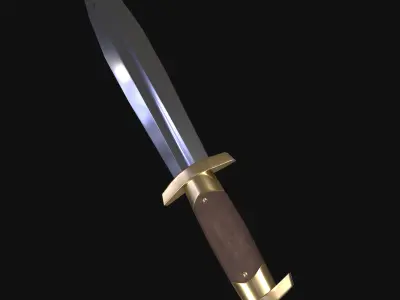 Medieval Dagger Stylized PBR Low-poly 3D model