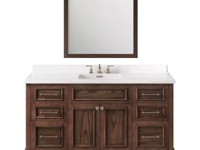 OVE Coachhouse 60 Rosewood Vanity 3D model