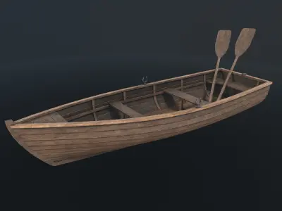 Rowboat Low-poly 3D model