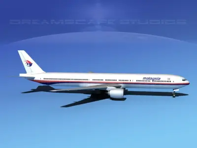 Boeing 777-300 Malaysia 3D model