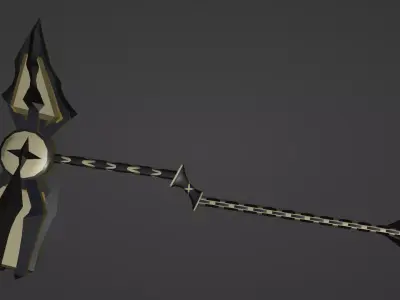 a fantasy large gold hammer  Free low-poly 3D model