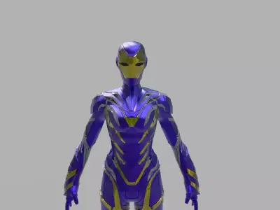 Iron Woman 3D High Poly model 3D model
