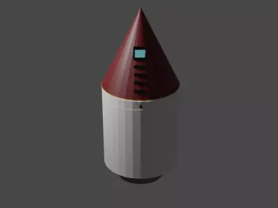 Simple Small Rocket Free 3D model
