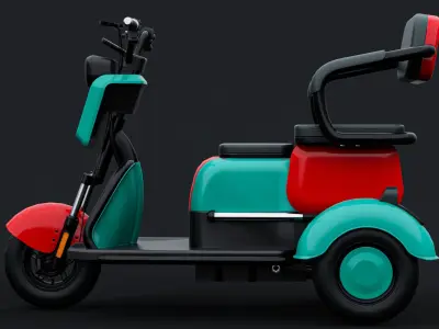 Electric Tri-bike Free low-poly 3D model