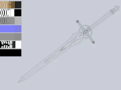 Fire blade Low-poly 3D model