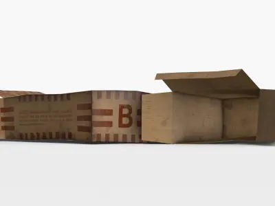 US K-Ration boxes End War WWII - Dirty version Low-poly 3D model