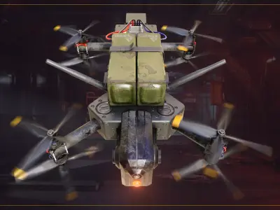 Kamikaze Drone Low-poly 3D model