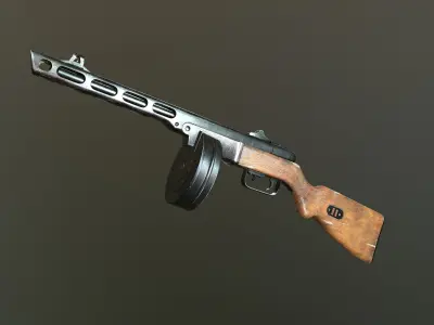 ppsh 41 Low-poly 3D model